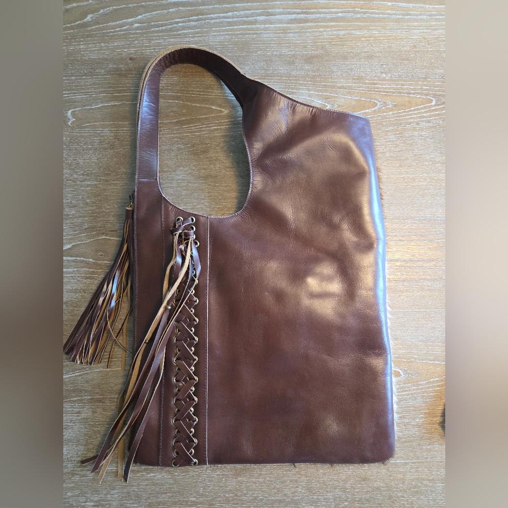 Brown and White Leather Purse - Picture 7 of 8